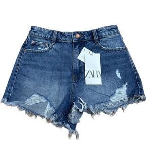 Zara Shorts Distressed Ripped NWT Size 2